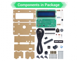 LCD1602 Display Electronic Clock Kit, 12H/24H Date Time Temperature Alarm Clock Soldering Practice Kits for STEM Teaching Students Learning